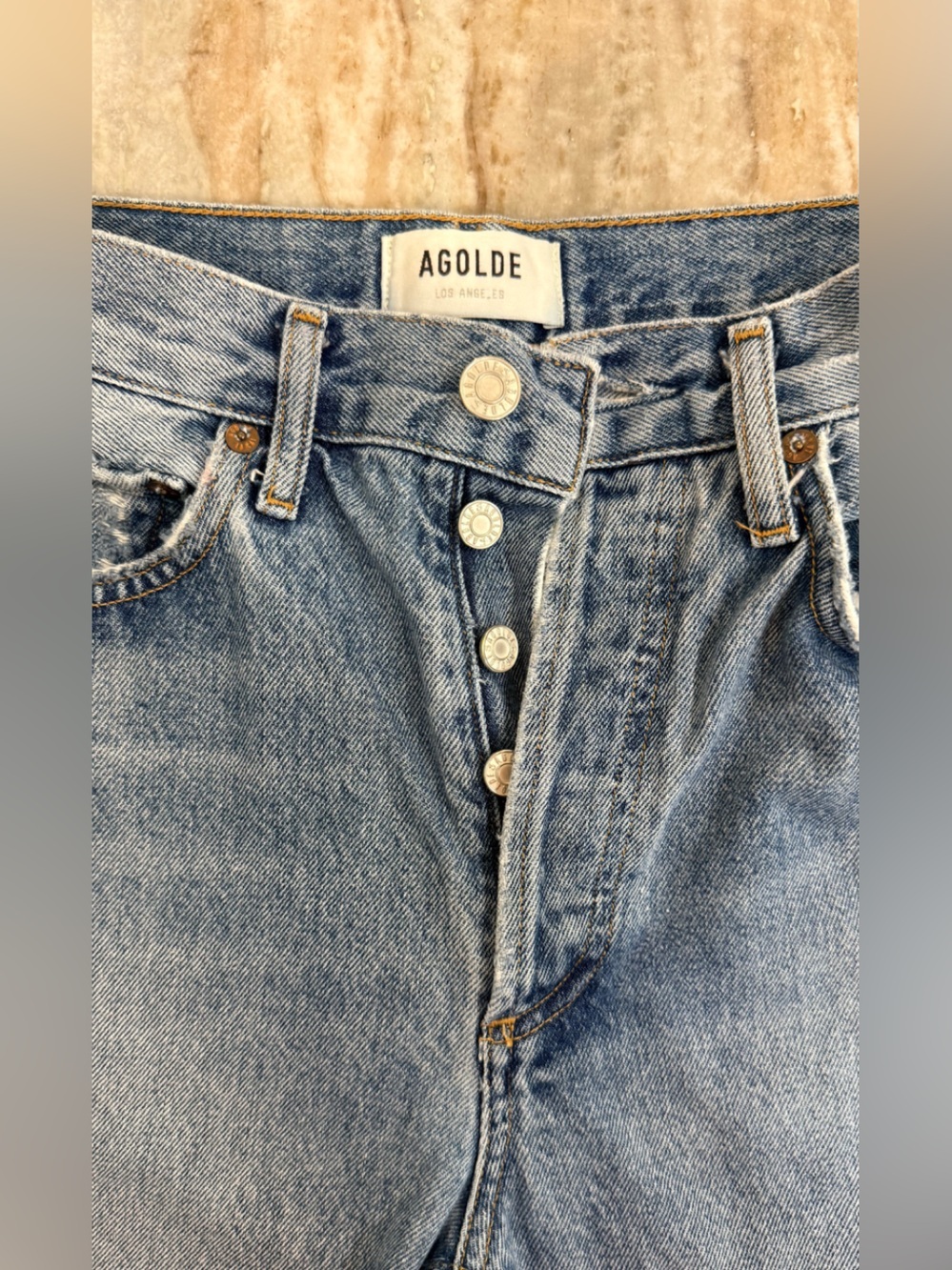 Women’s AGOLDE Riley High Rise distressed straight crop jeans- Size 24 - Picture 3 of 12